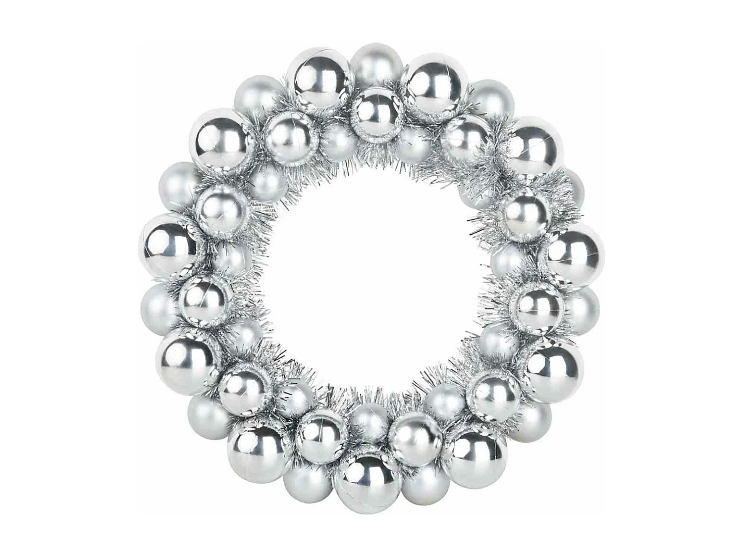 Couronnes de Boules de Noël 2 pcs Argent 33 x 33 x 7 cm