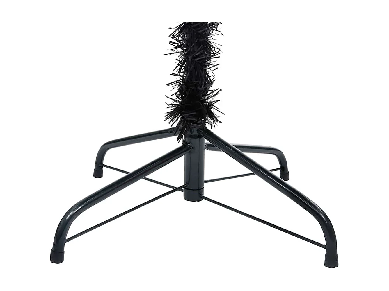 Albero di Natale artificiale preilluminato con palline nere 180 cm PVC