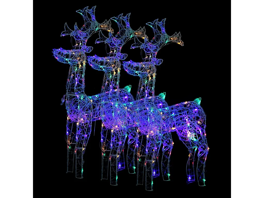 Décorations de Noël de renne 3 pcs 60x16x100 cm Acrylique