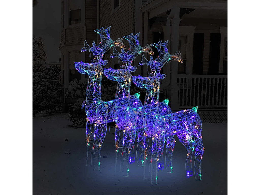 Rendier Kerstversiering 3 stuks 60x16x100 cm Acryl