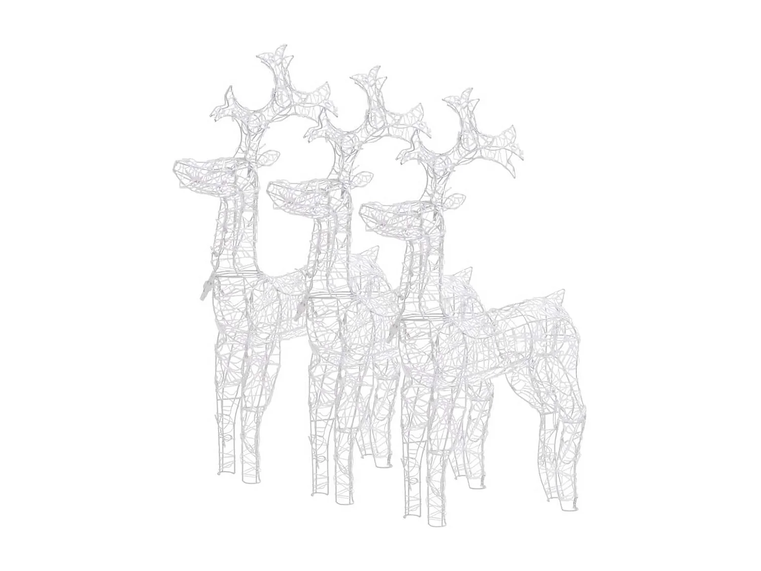 Rendier Kerstversiering 3 stuks 60x16x100 cm Acryl