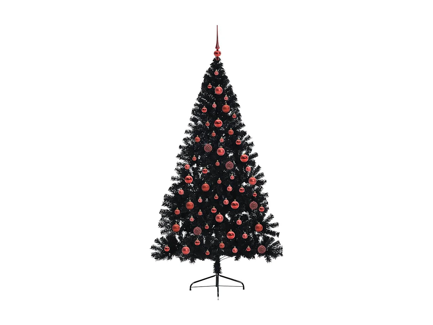 Sapin de Noël artificiel pré-éclairé Noir 180 cm PVC