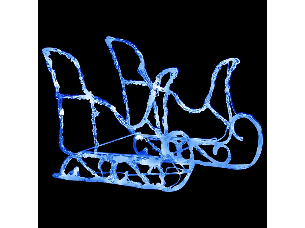 Décoration de Noël Rennes et traîneau 160 LED 130 cm Acrylique