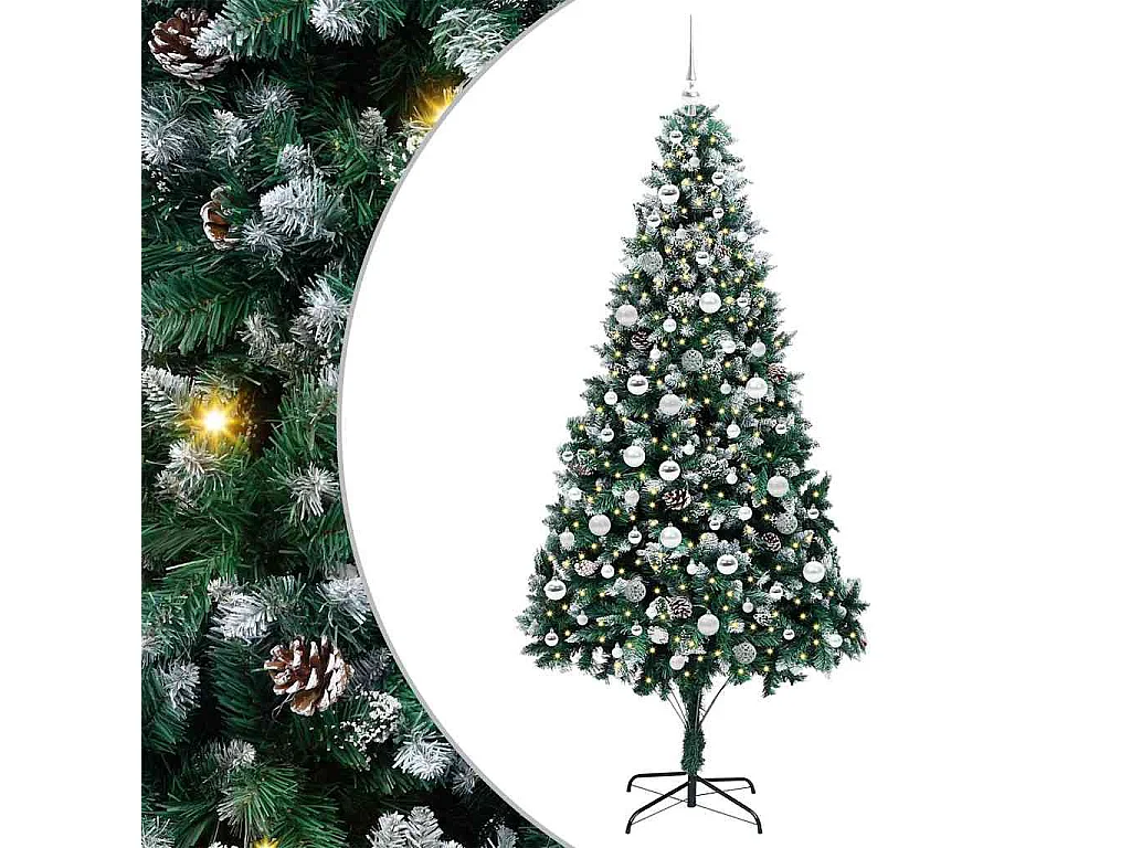 Sapin de Noël artificiel Vert 210 cm PVC, Acier et Plastique