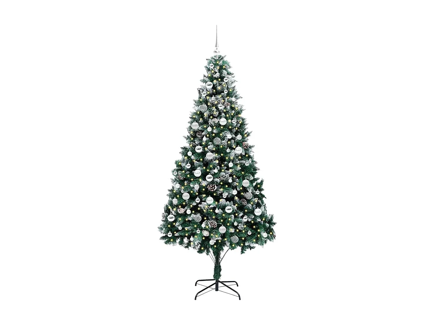 Sapin de Noël artificiel Vert 210 cm PVC, Acier et Plastique