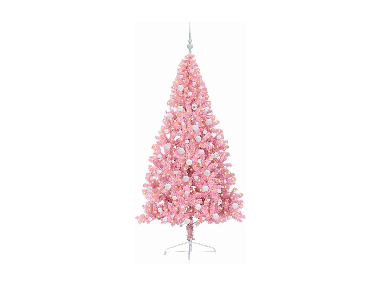 Sapin de Noël artificiel pré-éclairé Rose 180 cm PVC