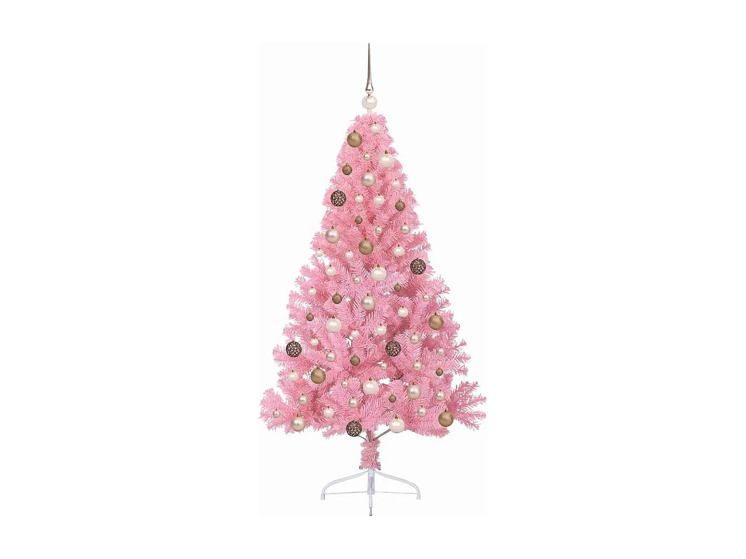 Künstlicher Weihnachtsbaum mit Beleuchtung, Rosa, 180 cm, PVC