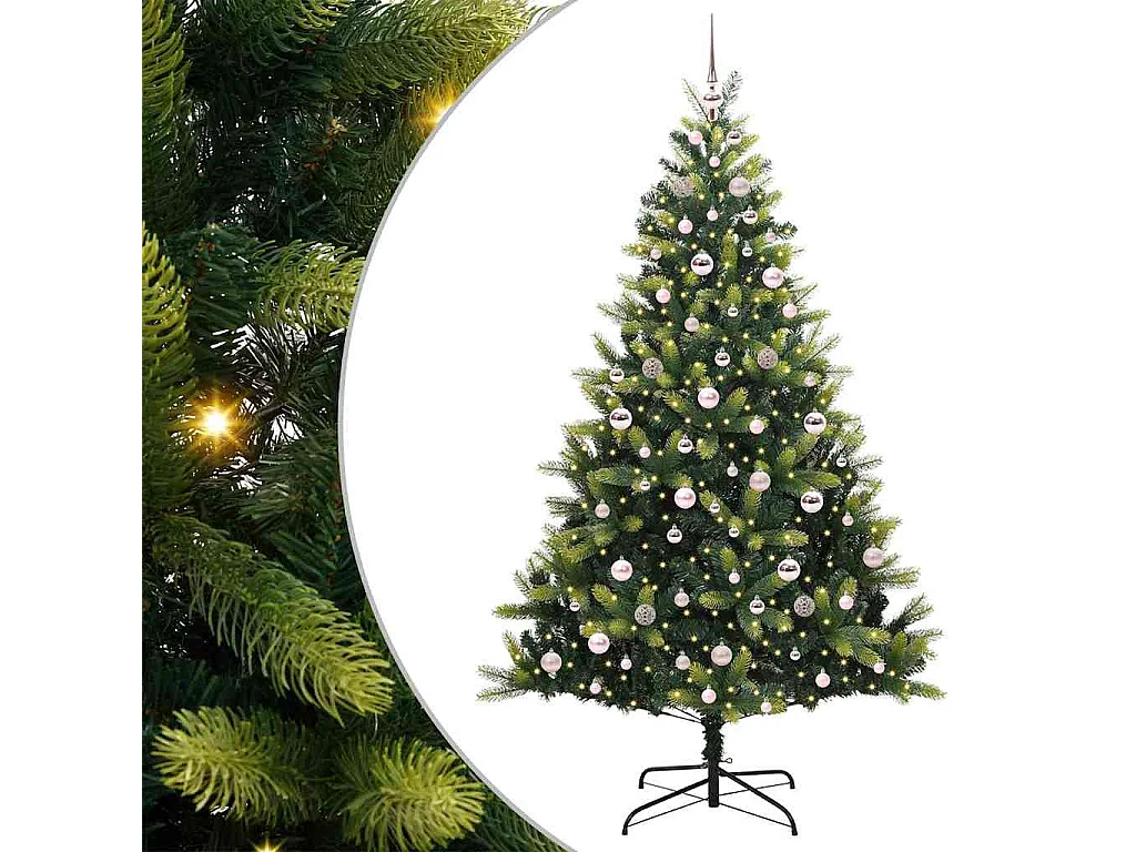 Arbre de Noël artificiel en silicone flexible 300 LEDs 210 cm