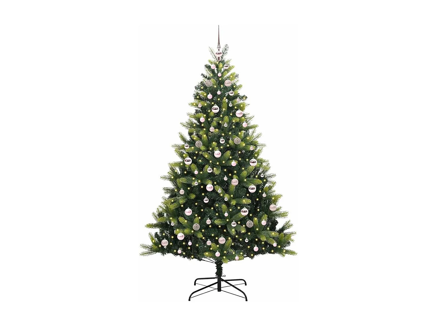 Arbre de Noël artificiel en silicone flexible 300 LEDs 210 cm