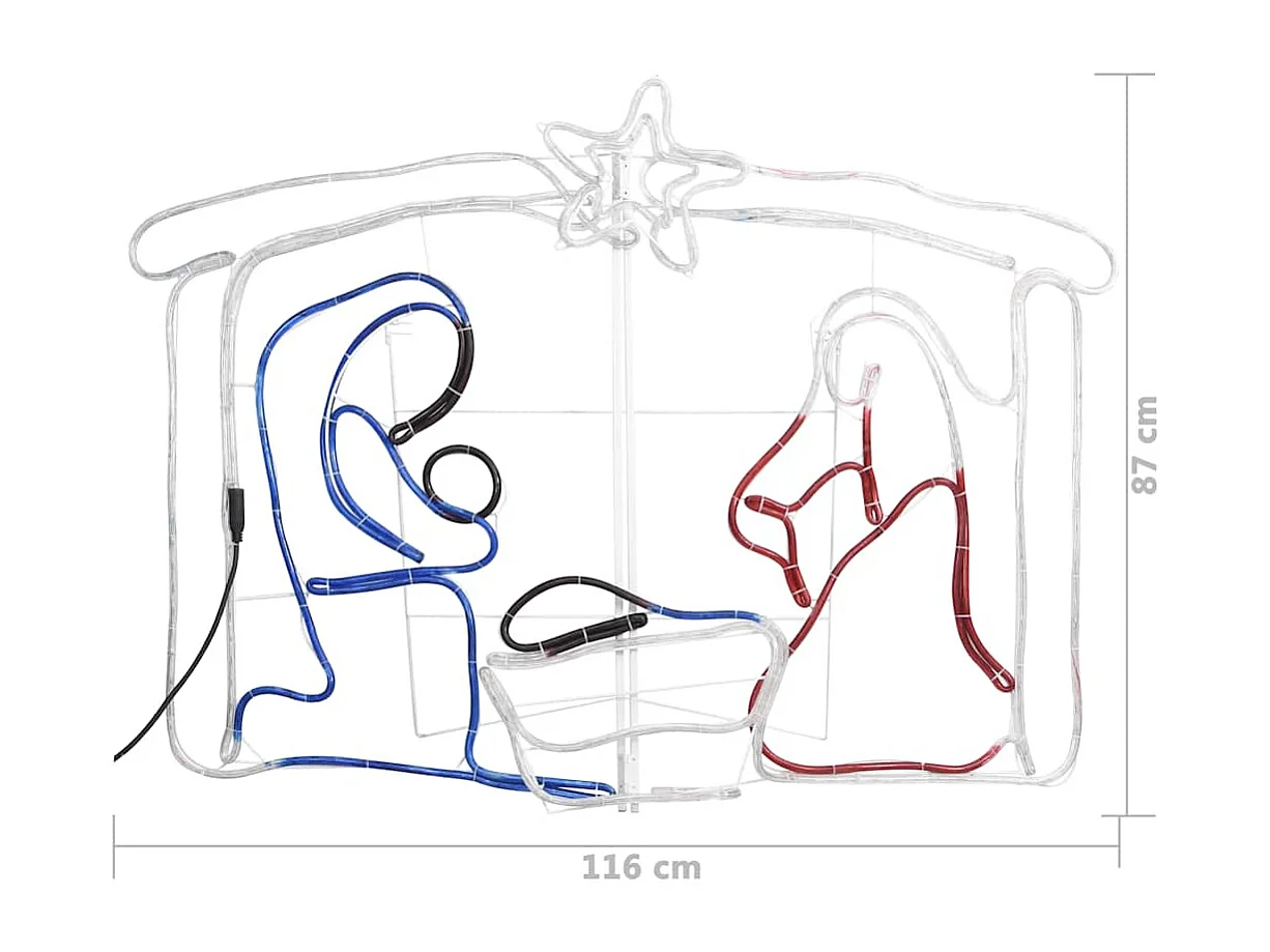 Décoration de la crèche de Noël 240 LED 116x41x87 cm