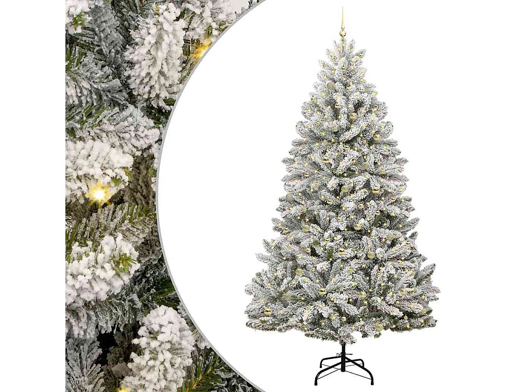 Sapin de Noël artificiel Vert et blanc 300 cm PVC et métal