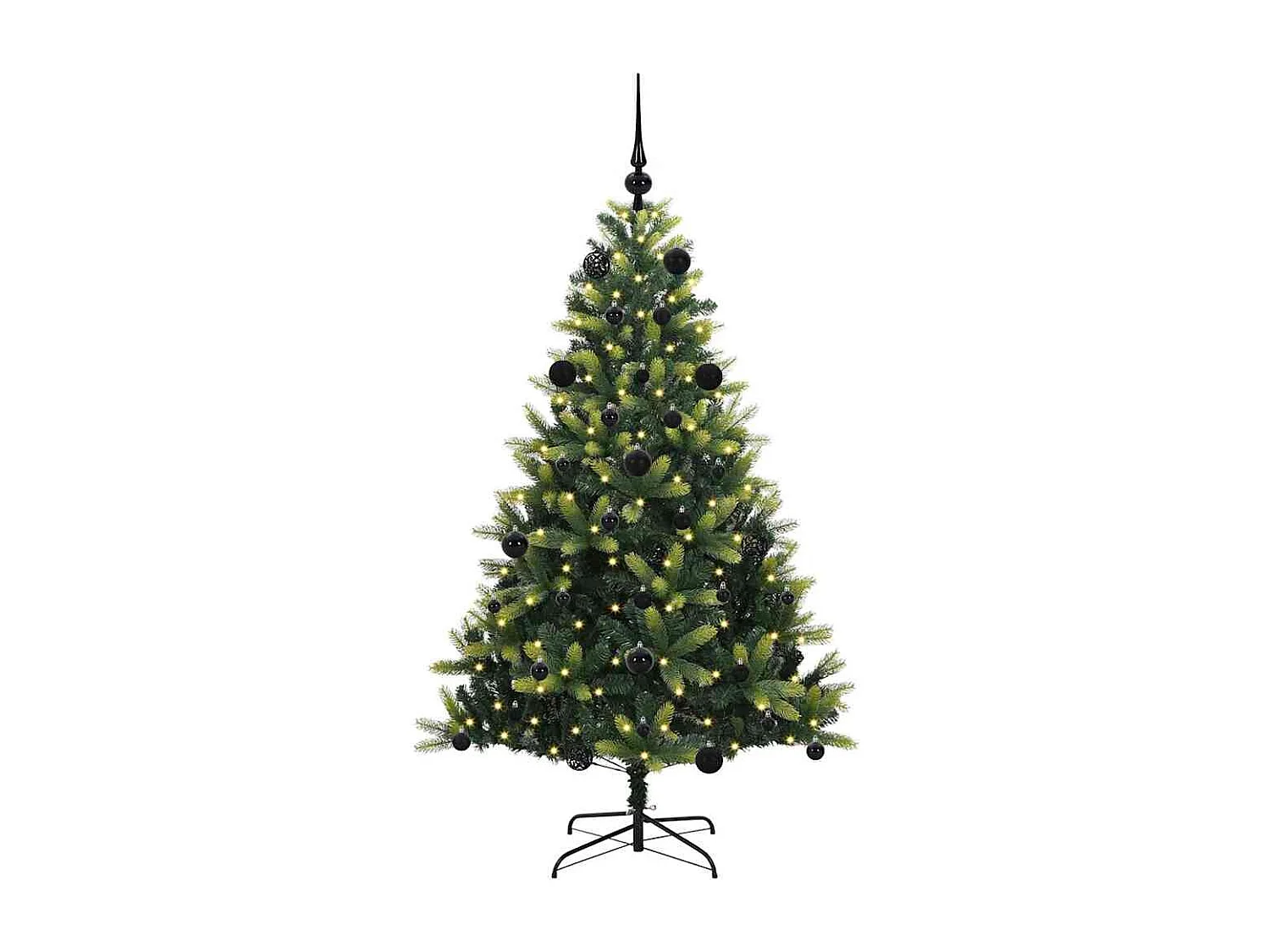 Albero di Natale artificiale incernierato 150 LED verde 150 cm