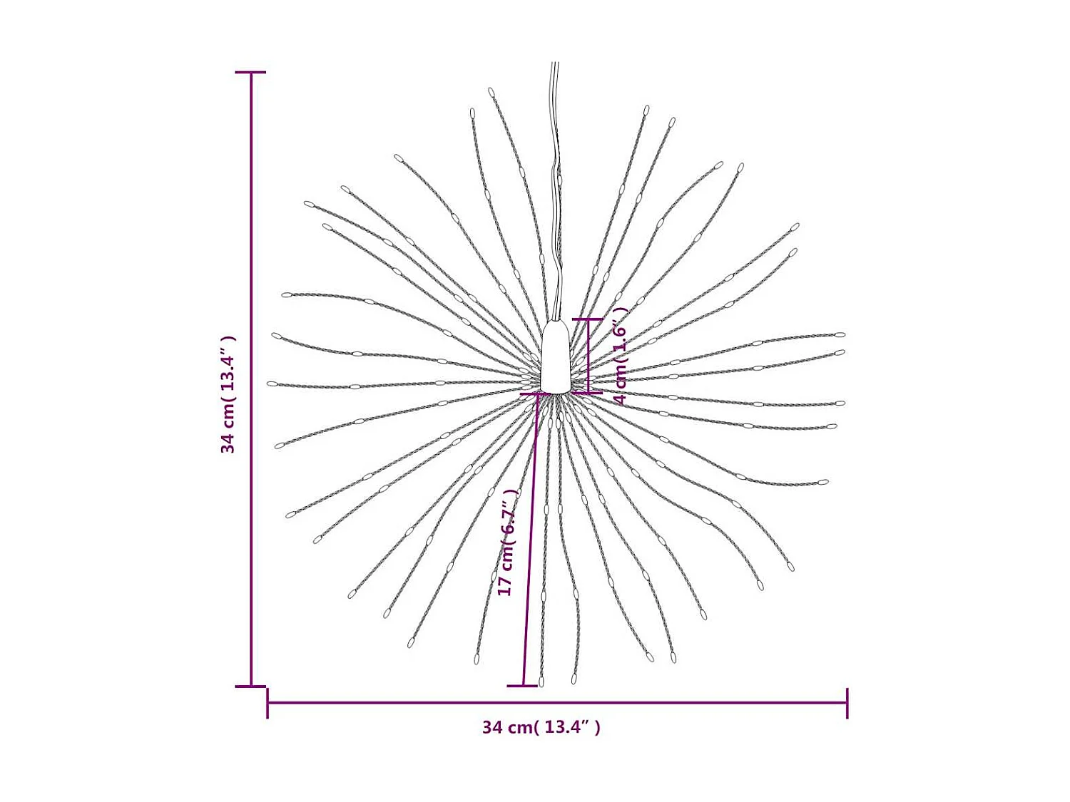 Luce stella di Natale 140 LED bianco freddo 17 cm