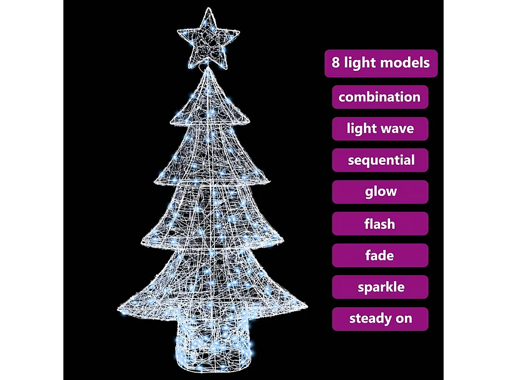 Sapin de Noël avec 160 LED Blanc froid 150 cm Acrylique