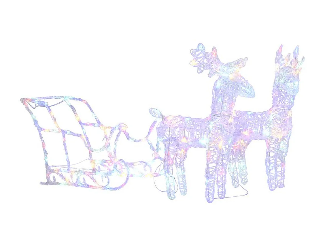 Kerstdecoratie Rendier en slee 160 LED 130 cm Acryl