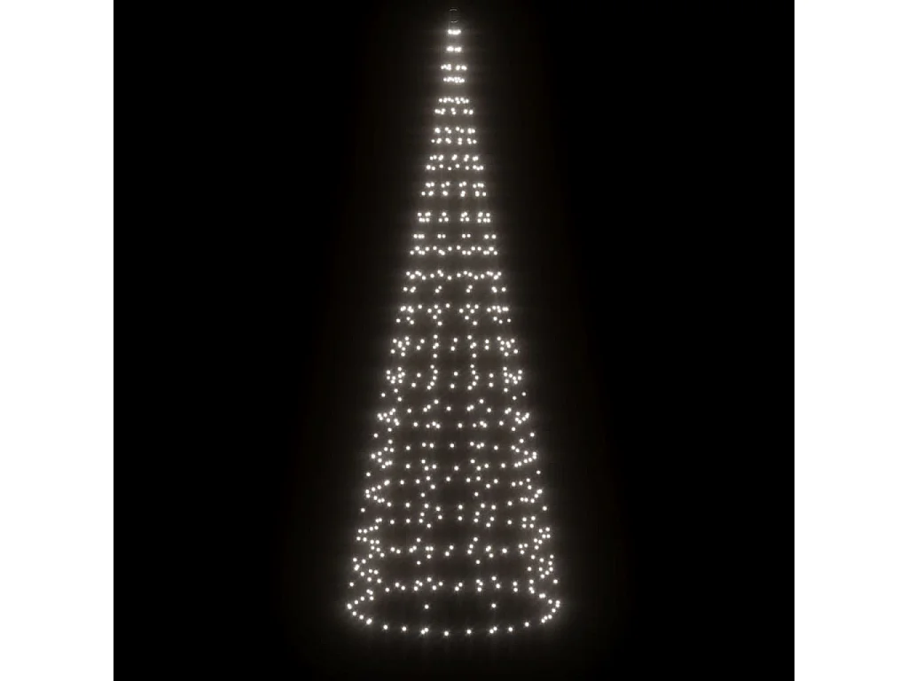 Sapin de Noël à LED sur mât de drapeau 550 LED blanc 300 cm