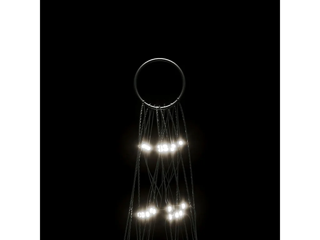 Sapin de Noël à LED sur mât de drapeau 550 LED blanc 300 cm