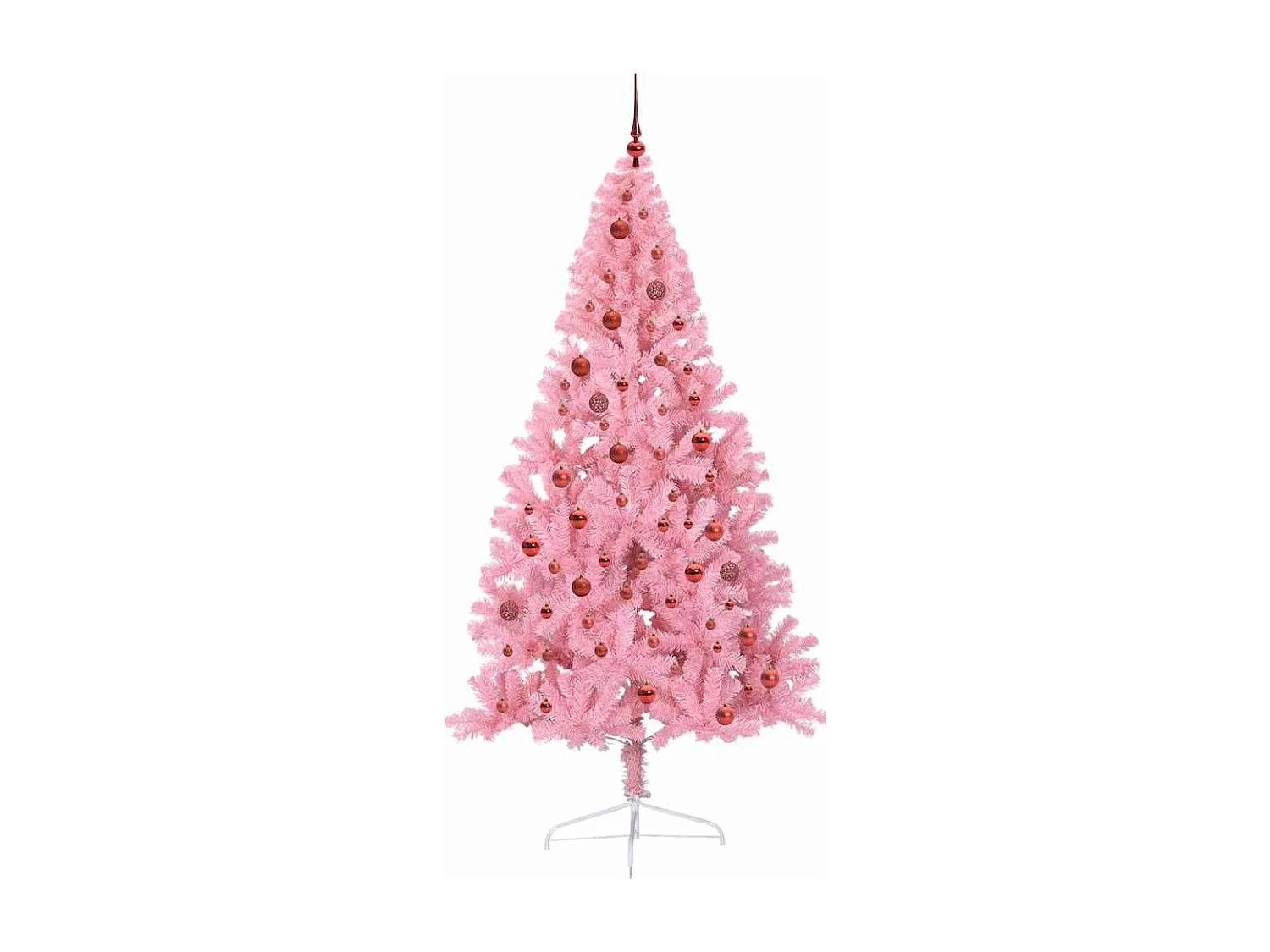 Sapin de Noël artificiel pré-éclairé Rose 210 cm PVC