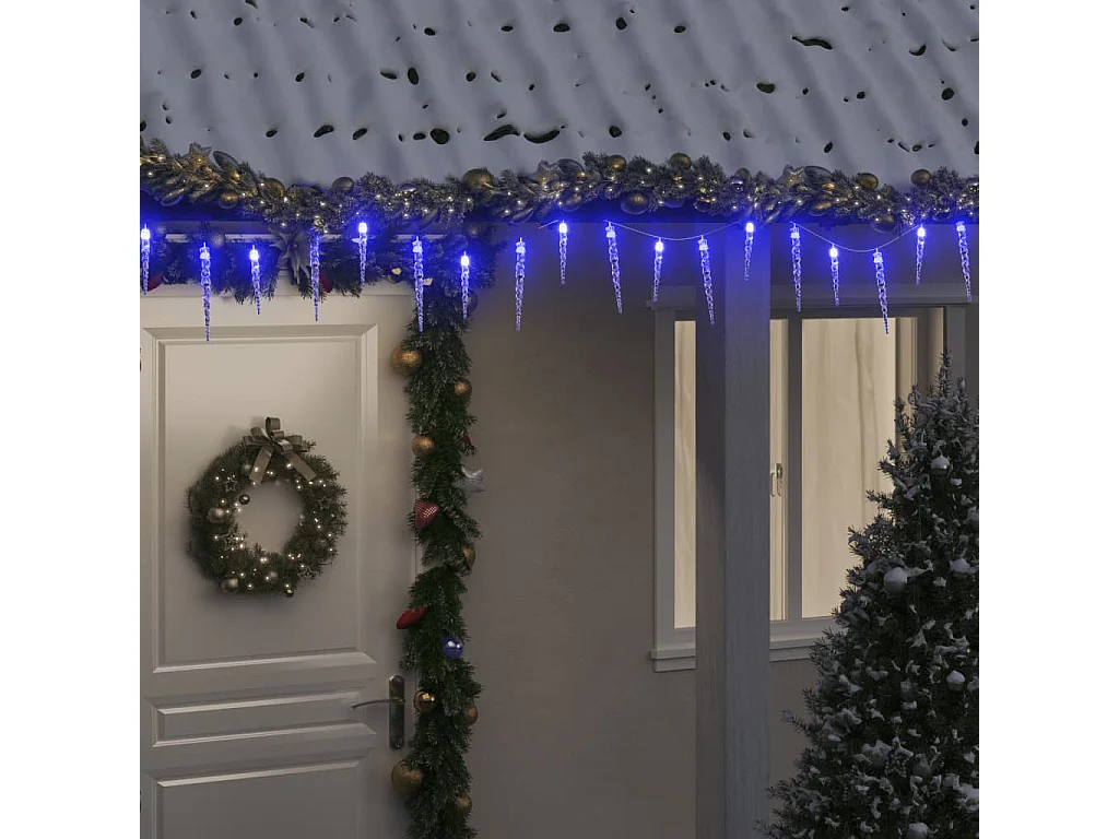 Kerst IJspegel Lichtsnoer 200 LED Blauw Acryl PVC