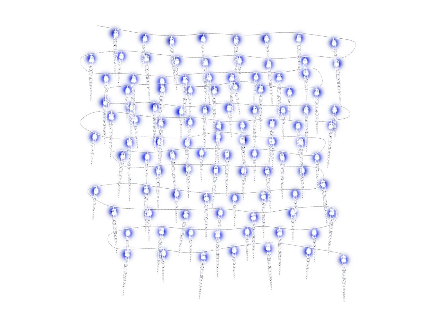 Kerst IJspegel Lichtsnoer 200 LED Blauw Acryl PVC