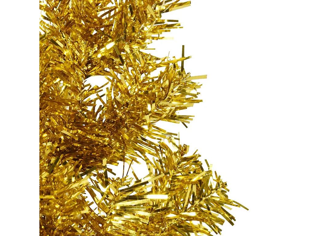 Albero di Natale artificiale mezzo sottile con supporto oro 120 cm