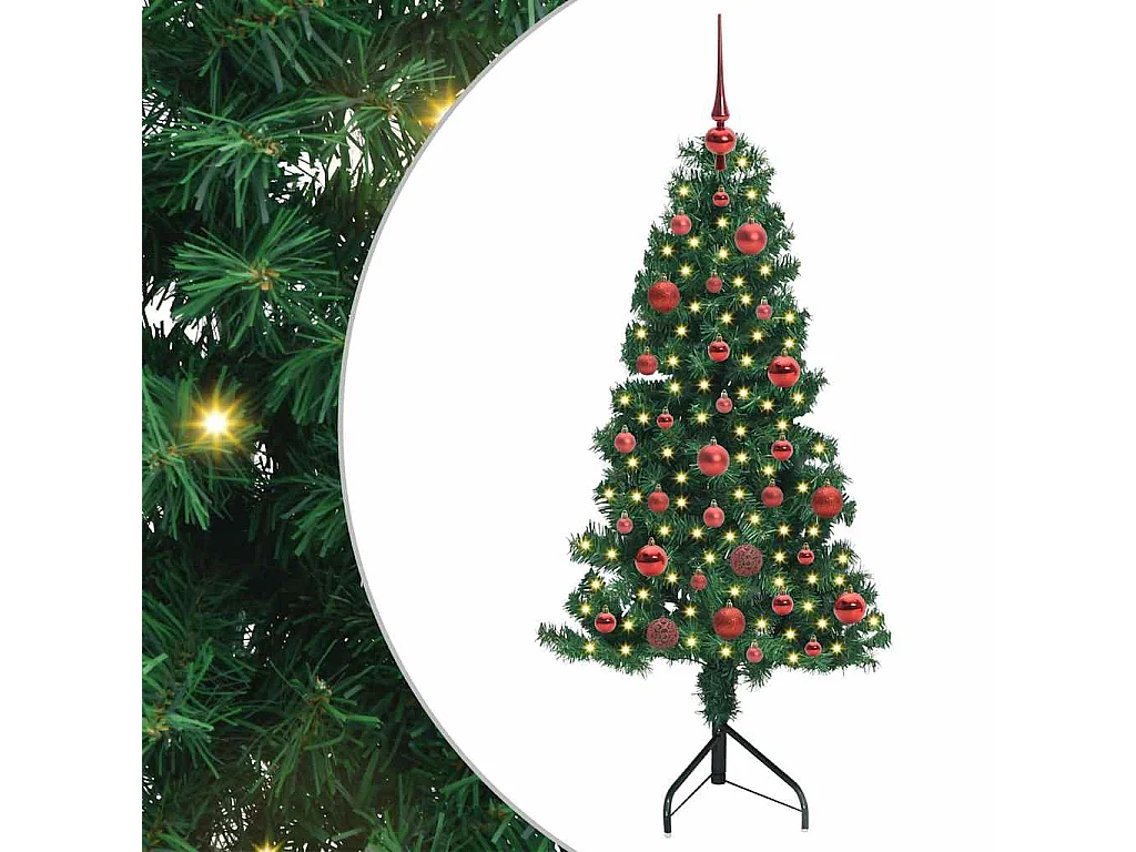 Kunstkerstboom hoek Groen 150 cm PVC en metaal