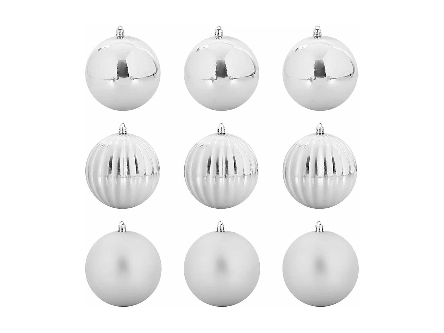 Ensemble de Boules de Noël 9 pcs Argent