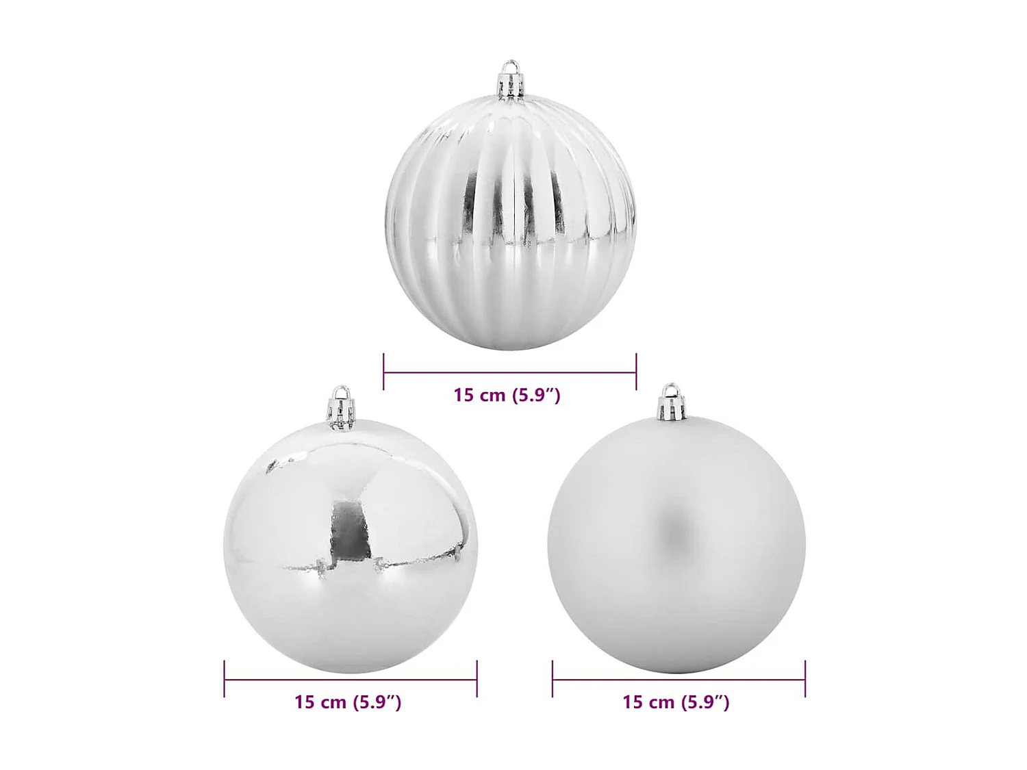 Ensemble de Boules de Noël 9 pcs Argent