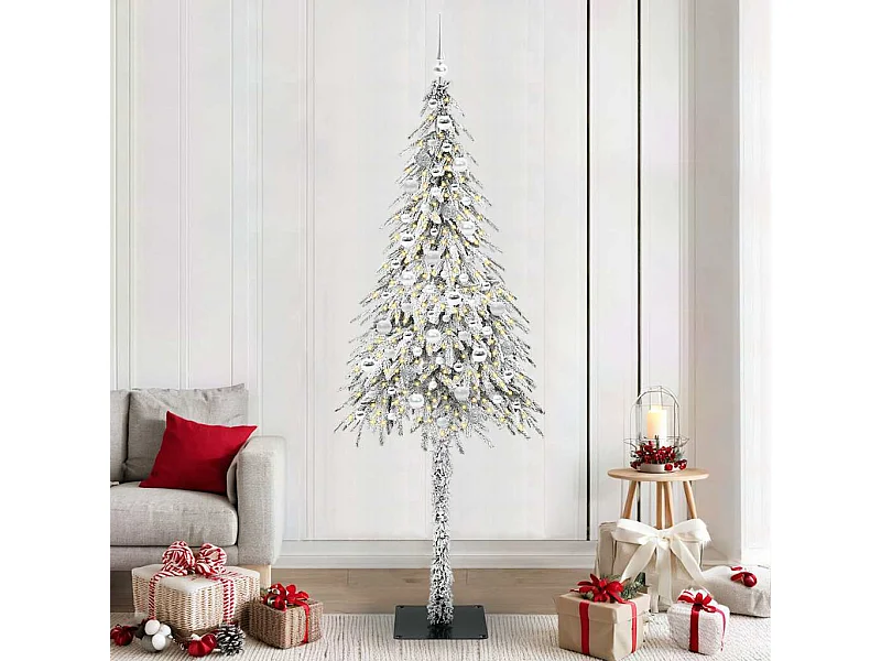 Sapin de Noël avec 300 LED Blanc 210 cm PE et Acier