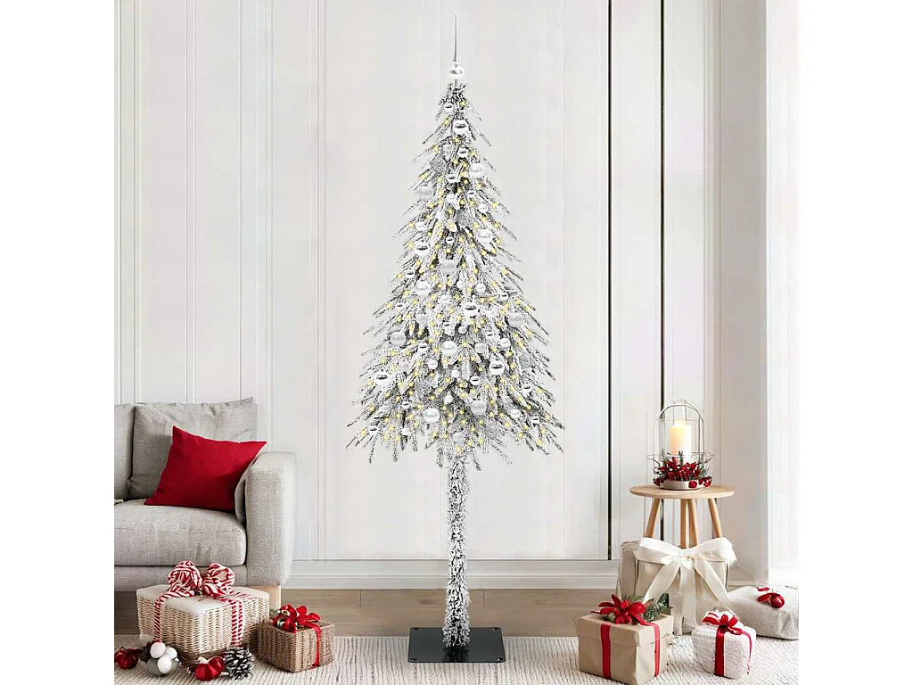 Sapin de Noël avec 300 LED Blanc 210 cm PE et Acier