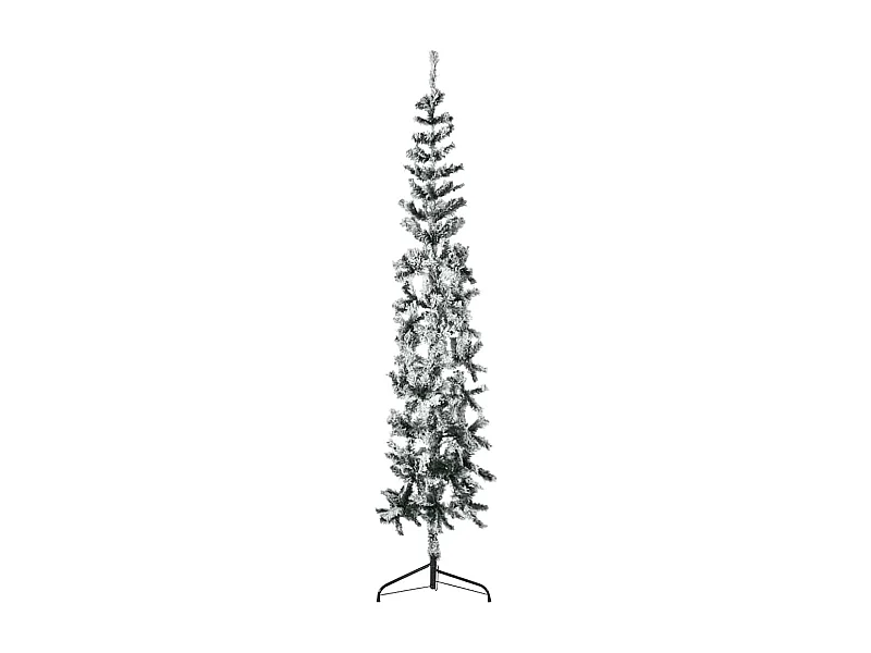 Albero di Natale artificiale mezzo sottile con neve fioccata 240 cm