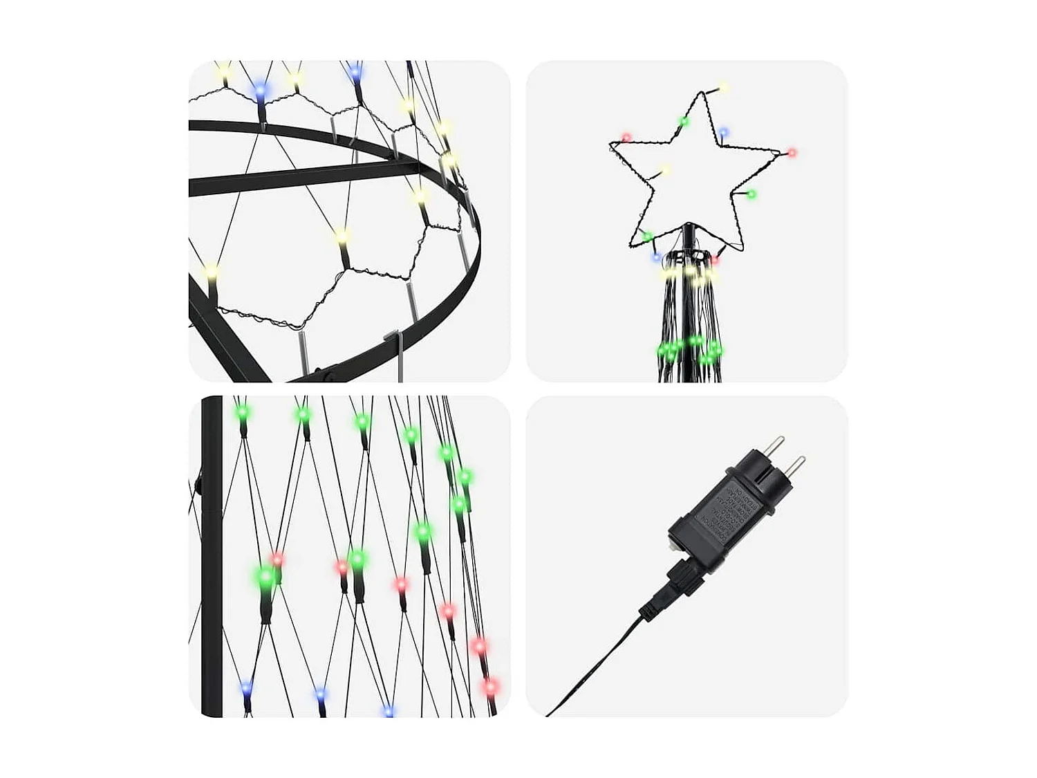 Arbre de Noël LED Multicolore 100,5 x 100,5 x 302,5 cm Métal