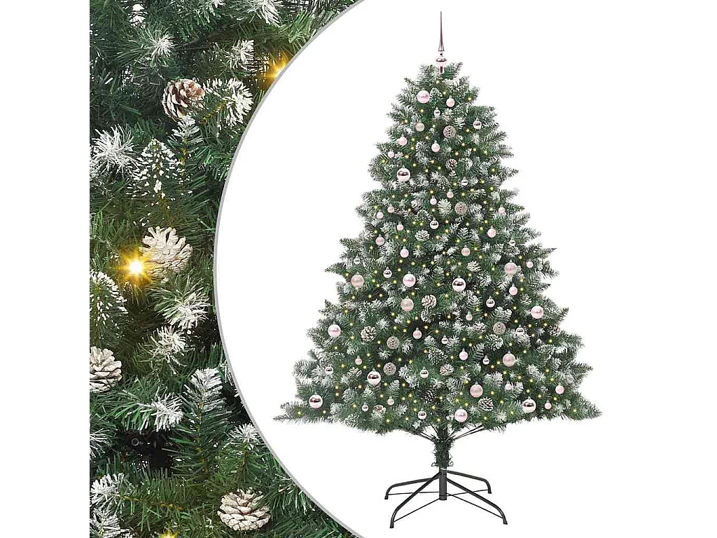 Sapin de Noël artificiel avec 300 LED Vert 140 x 140 x 210 cm
