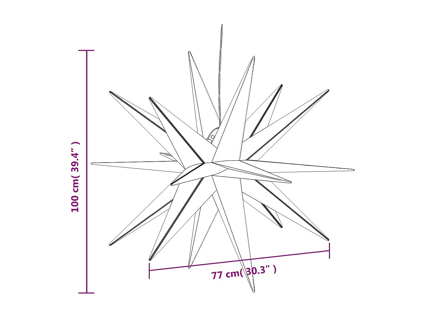 Lumières de Noël avec LED 3 pcs pliable jaune 100 cm