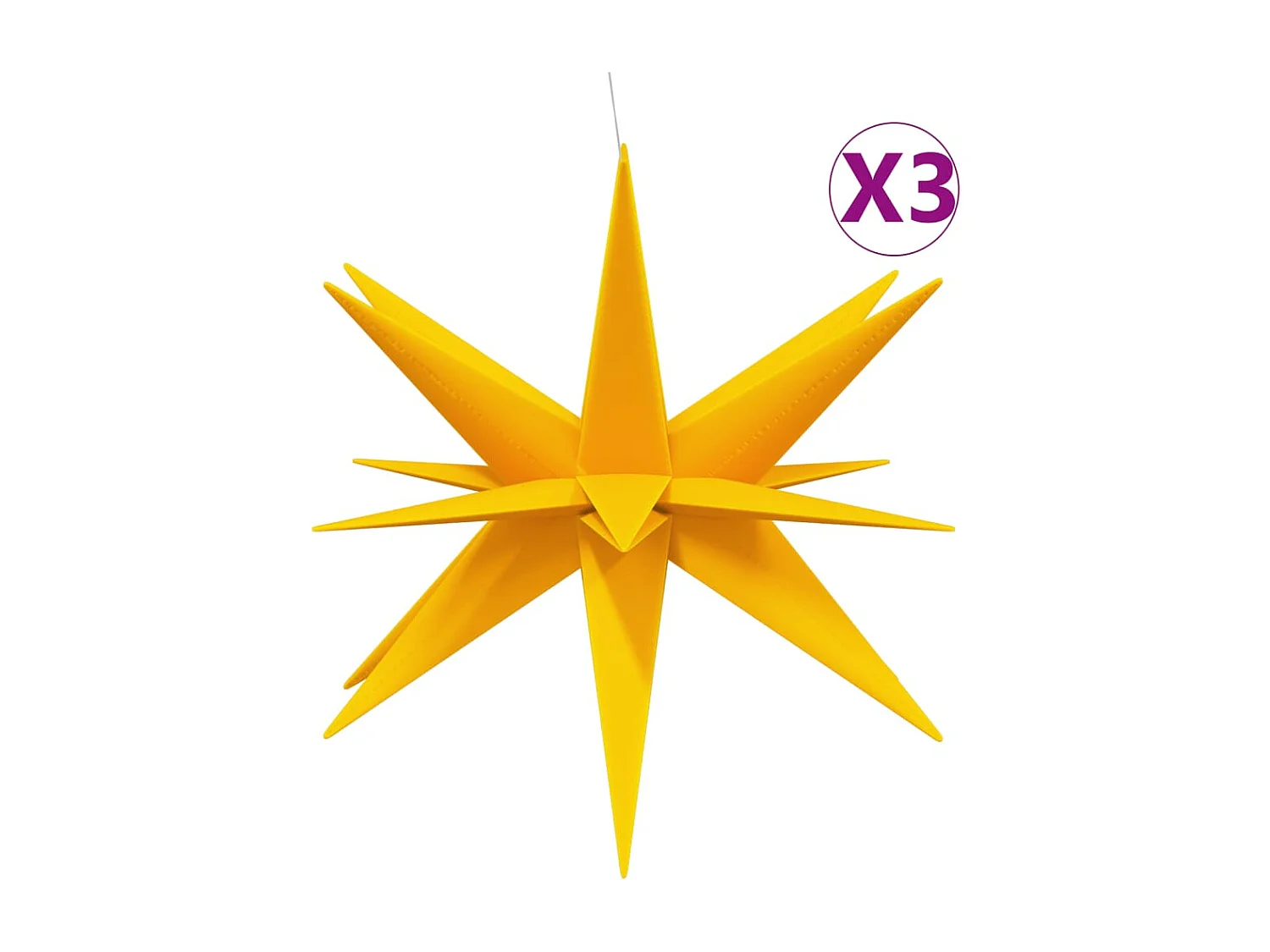 Kerstverlichting met LED 3 stuks opvouwbaar geel 100 cm