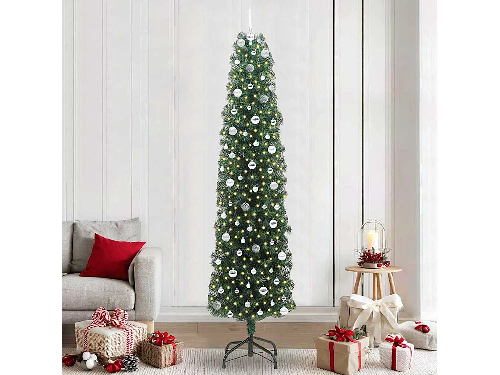 Albero di Natale artificiale Verde 240 cm PVC e acciaio e plastica