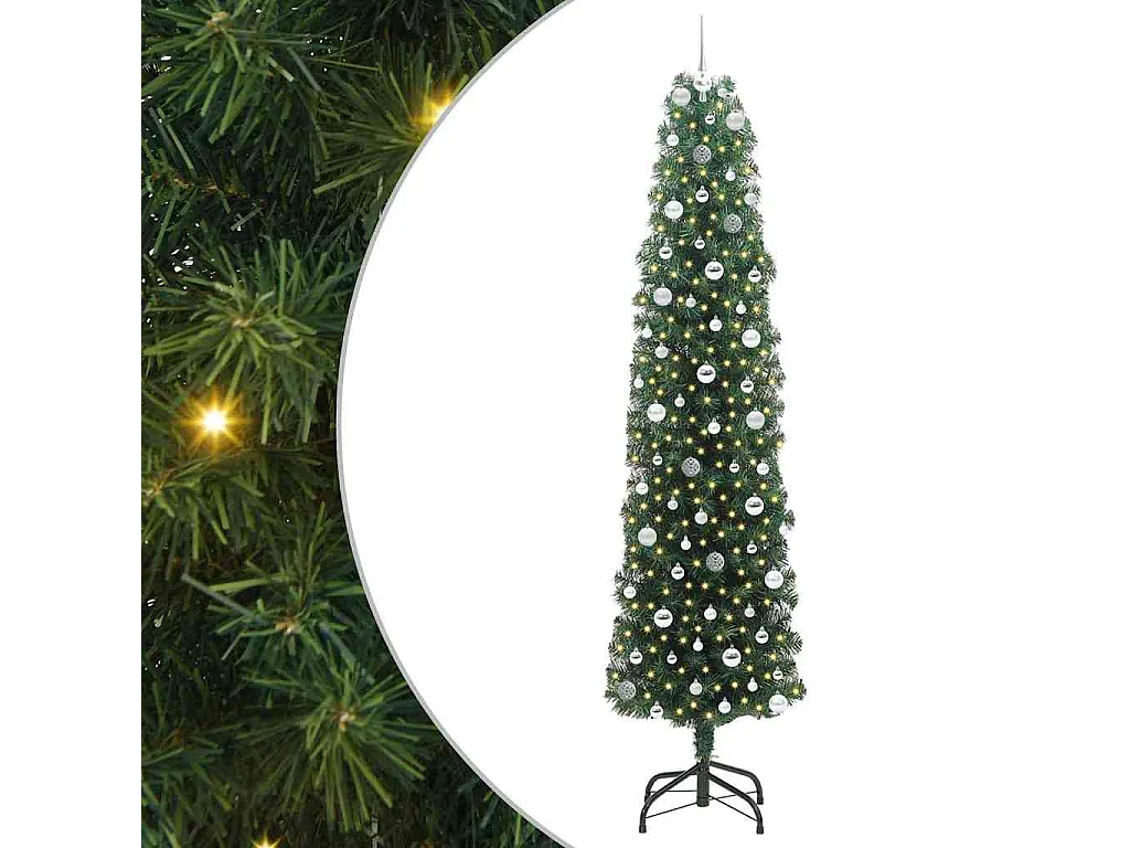 Albero di Natale artificiale Verde 240 cm PVC e acciaio e plastica