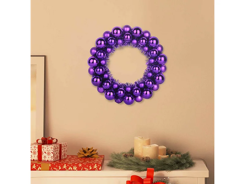 Couronnes de Boules de Noël 2 pcs Lilas 33 x 33 x 7 cm