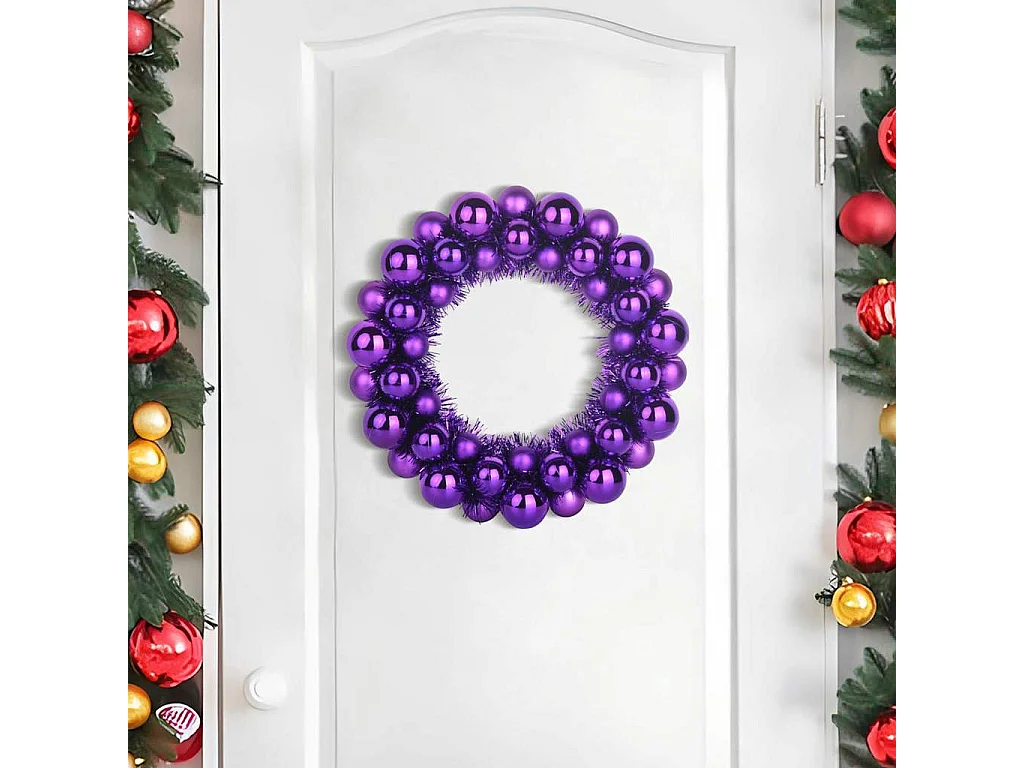 Couronnes de Boules de Noël 2 pcs Lilas 33 x 33 x 7 cm