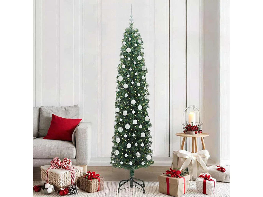 Albero di Natale artificiale Verde 210 cm PVC e acciaio e plastica