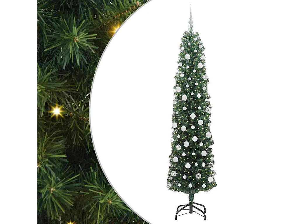 Albero di Natale artificiale Verde 210 cm PVC e acciaio e plastica