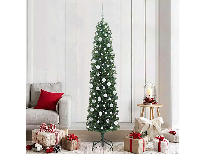 Albero di Natale artificiale Verde 210 cm PVC e acciaio e plastica