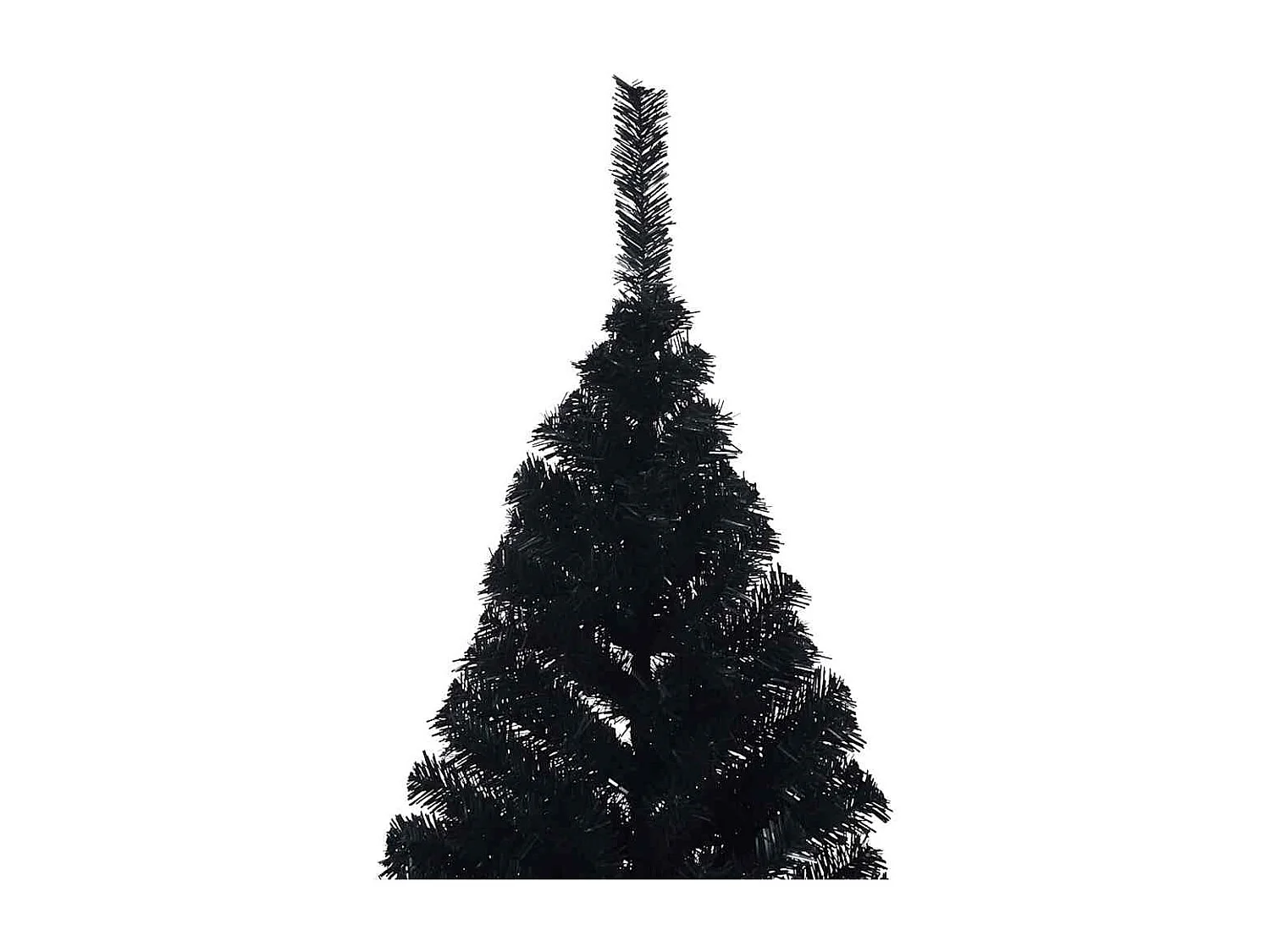 Voorverlichte kunstkerstboom zwart 180cm PVC
