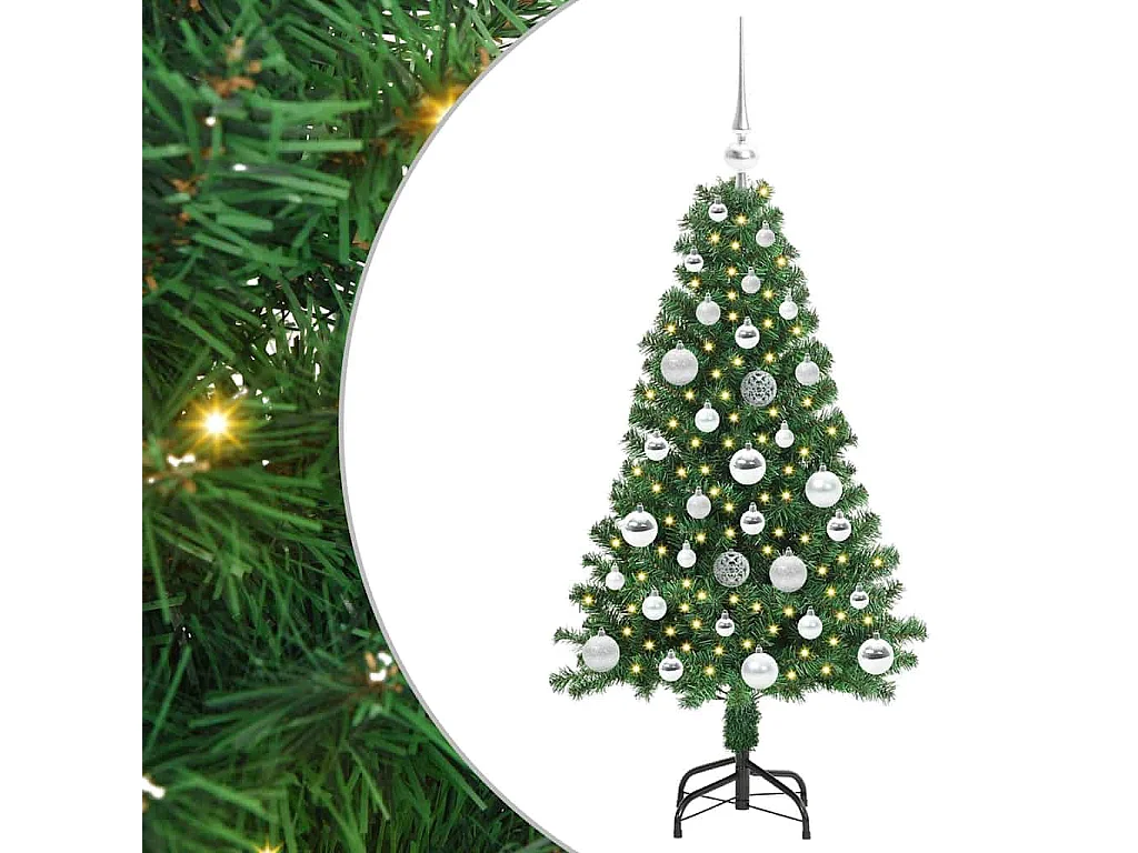 Albero di Natale artificiale verde 120 cm PVC, acciaio e plastica