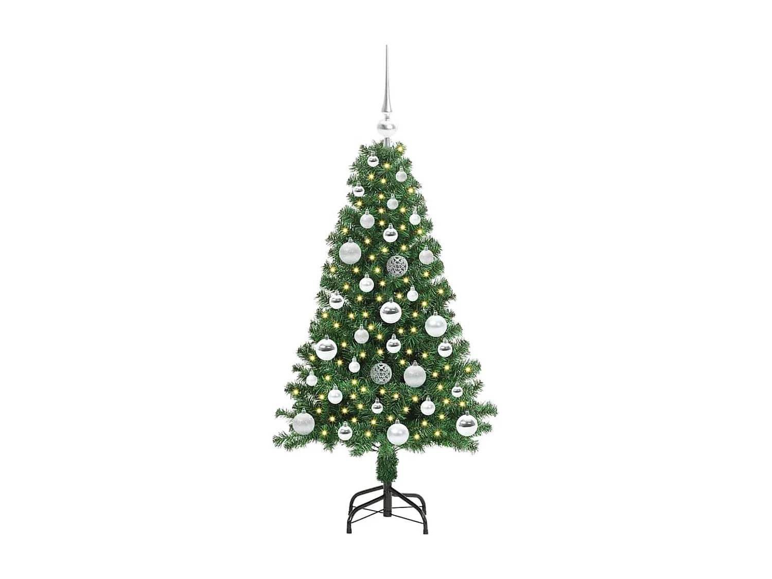 Albero di Natale artificiale verde 120 cm PVC, acciaio e plastica