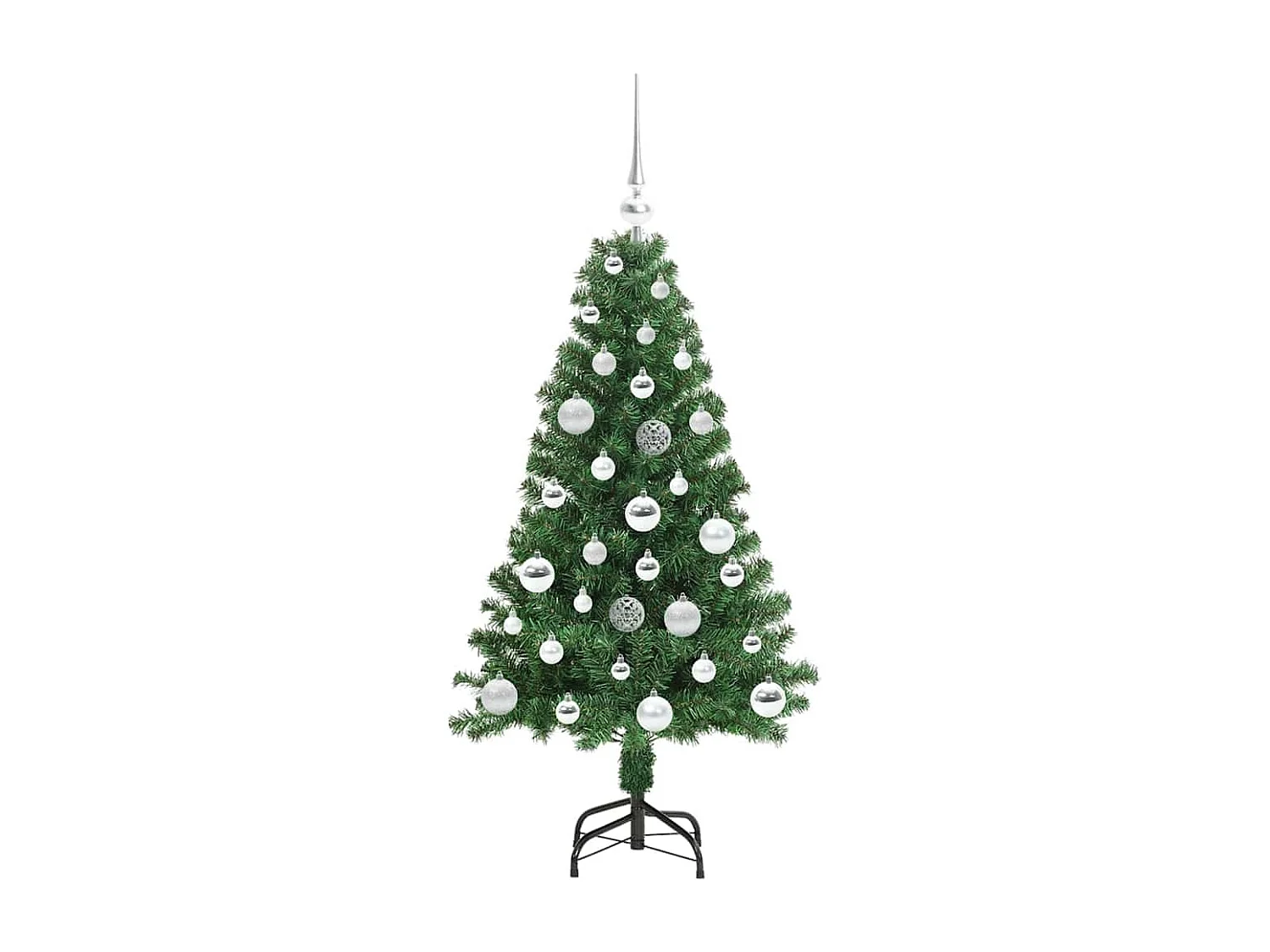 Albero di Natale artificiale verde 120 cm PVC, acciaio e plastica