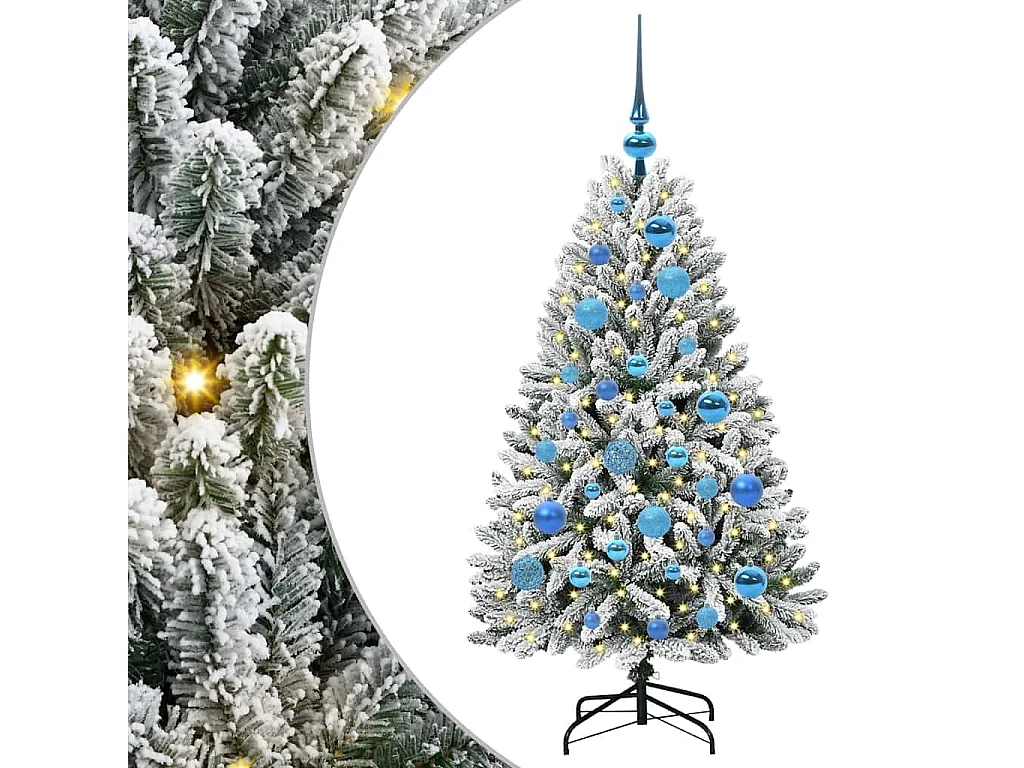 Künstlicher Weihnachtsbaum Grün und Weiß 120 cm PVC und Metall