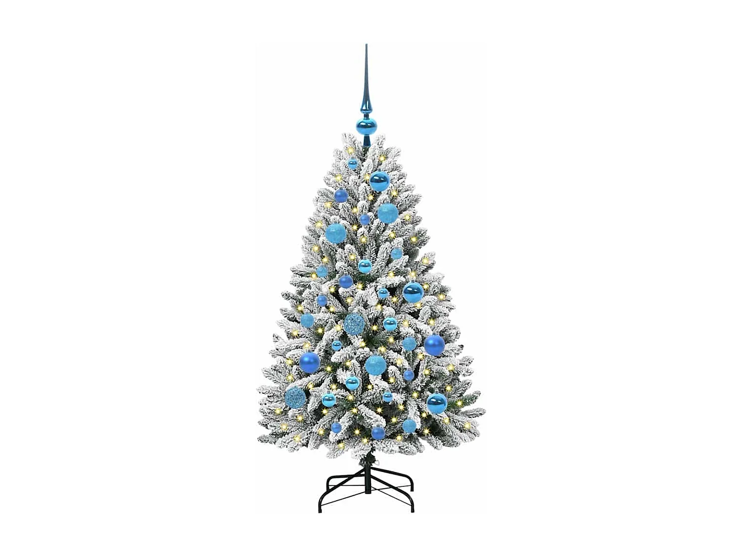 Künstlicher Weihnachtsbaum Grün und Weiß 120 cm PVC und Metall