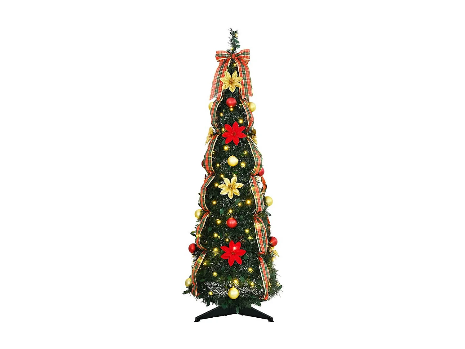 Künstlicher Weihnachtsbaum mit 50 LEDs Grün 120 cm PVC