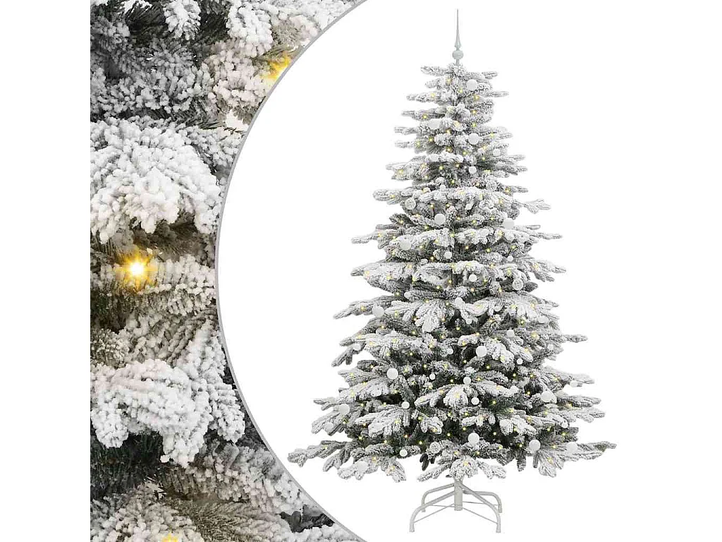 Albero di Natale artificiale con rami incernierati bianco 240 cm